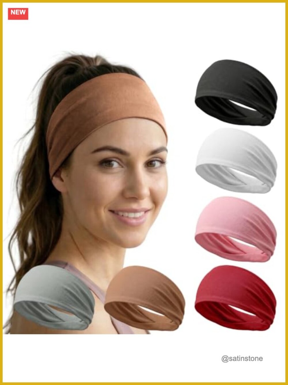 Wide Non Slip Sweat Wicking Headbands for Women Workout Yoga Hair Band